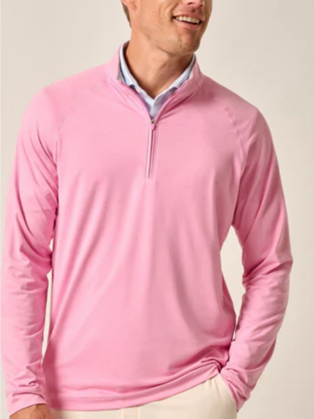 Johnnie-O Pink Men's Freeborne Performance Quarter-Zip Size XL